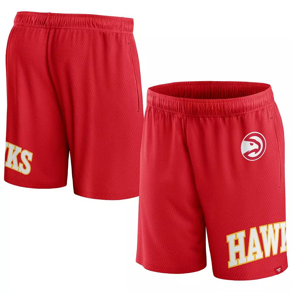 Men's Fanatics Branded Red Atlanta Hawks Free Throw Mesh Shorts,  Product Image