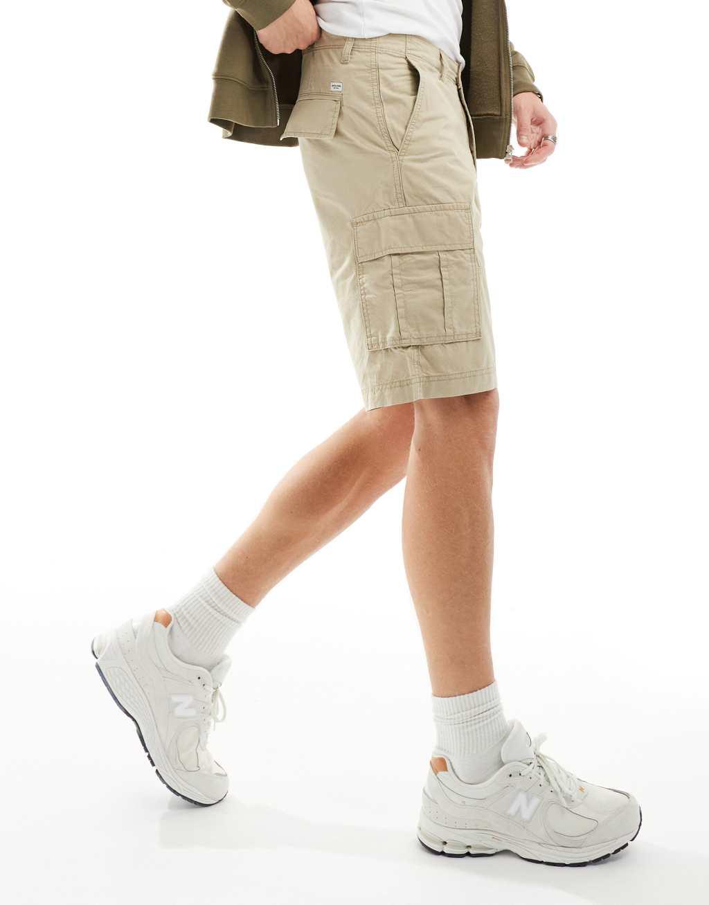 Jack & Jones cargo shorts in beige Product Image
