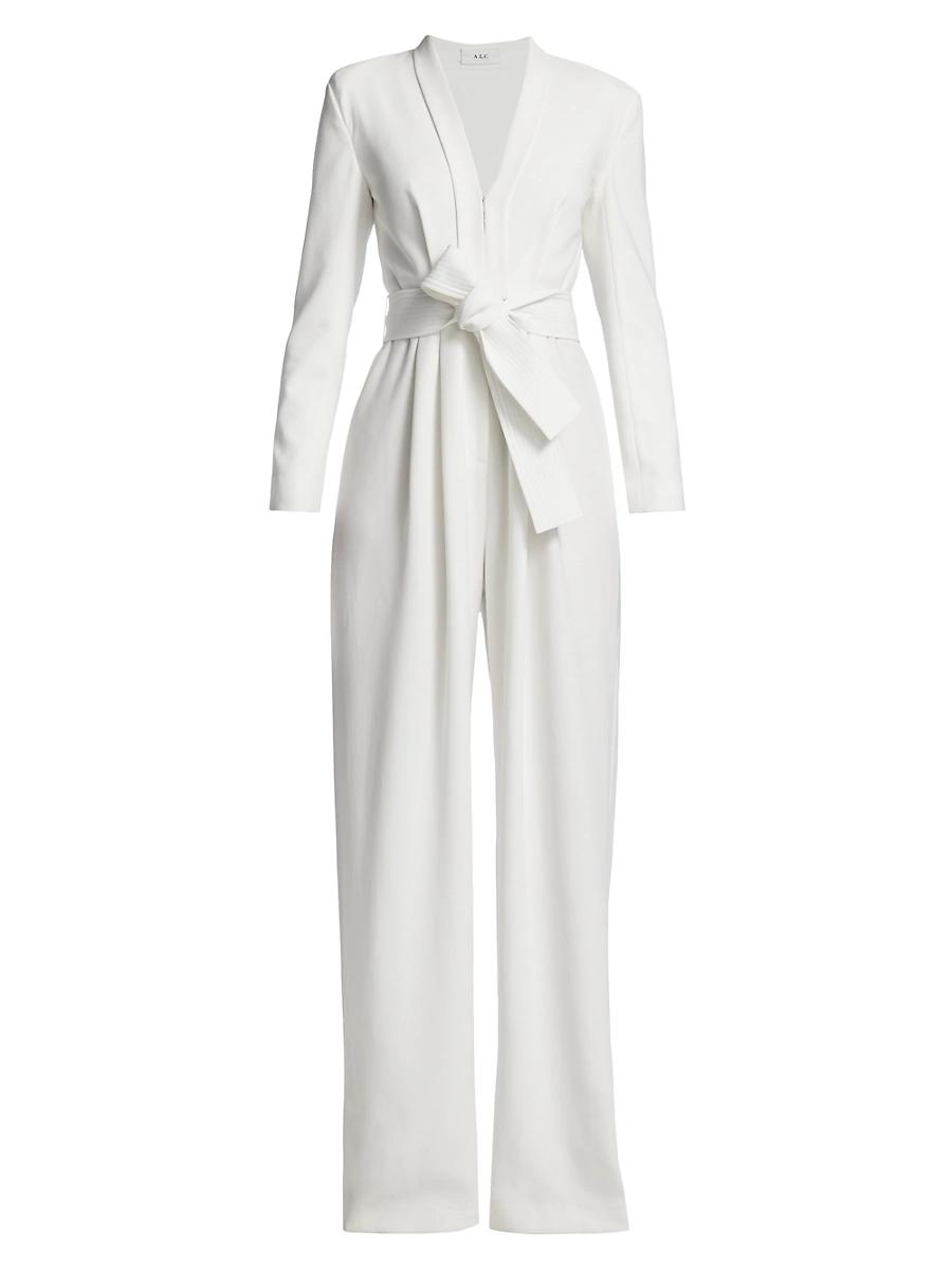 Womens Kieran II Belted Crepe Wide-Leg Jumpsuit Size 0 Product Image