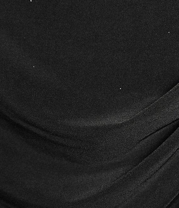 Alex Evenings Plus Size 3/4 Sleeve Illusion Sweetheart Neck Side Slit Ruched Gown Product Image