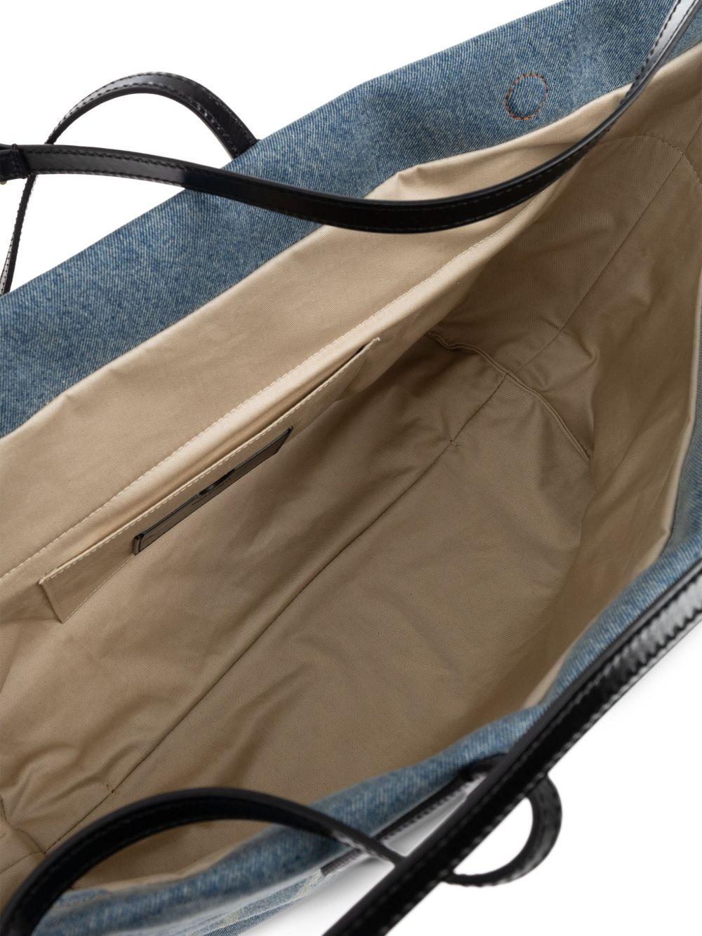 large logo-print denim tote bag Product Image