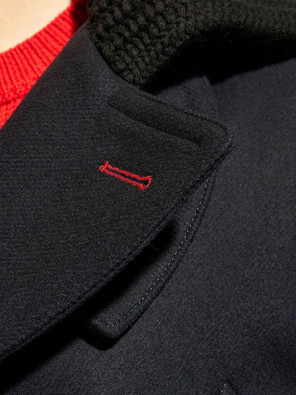 knit-panel double-breasted jacket Product Image