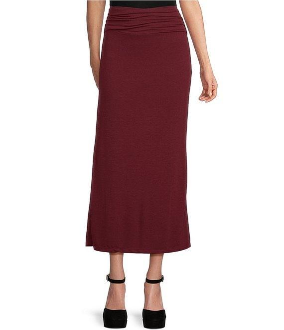 GB Knit Jersey Fold Over Coordinating Maxi Skirt Product Image