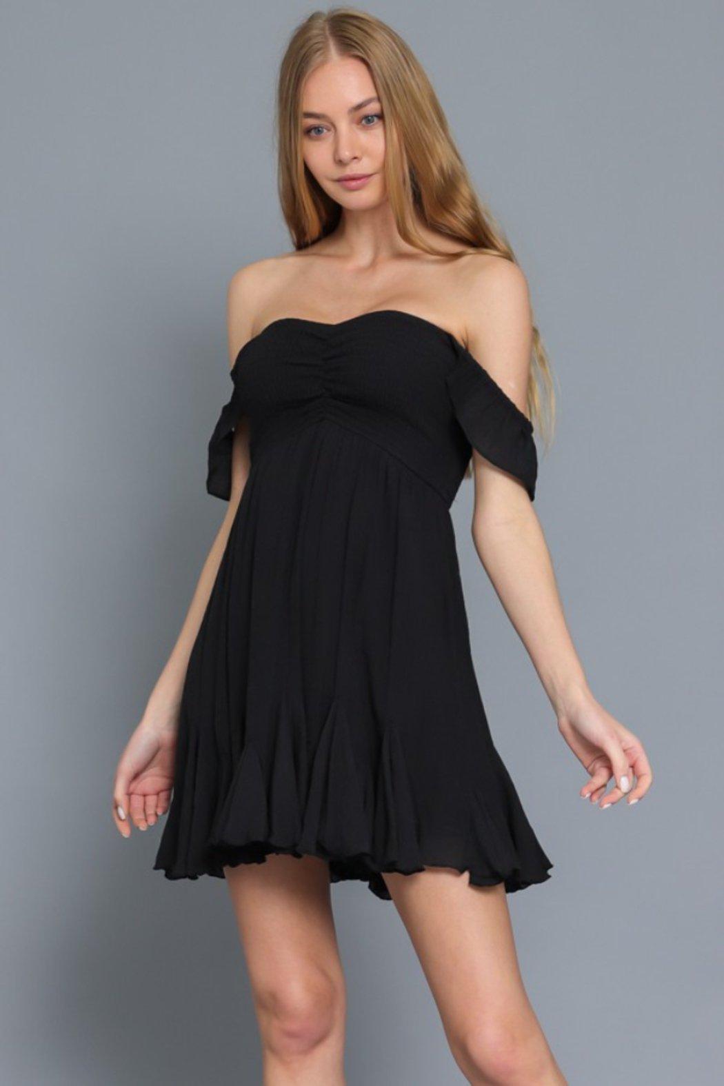 Tube Ruffle Hem Detailing Mini Dress Product Image