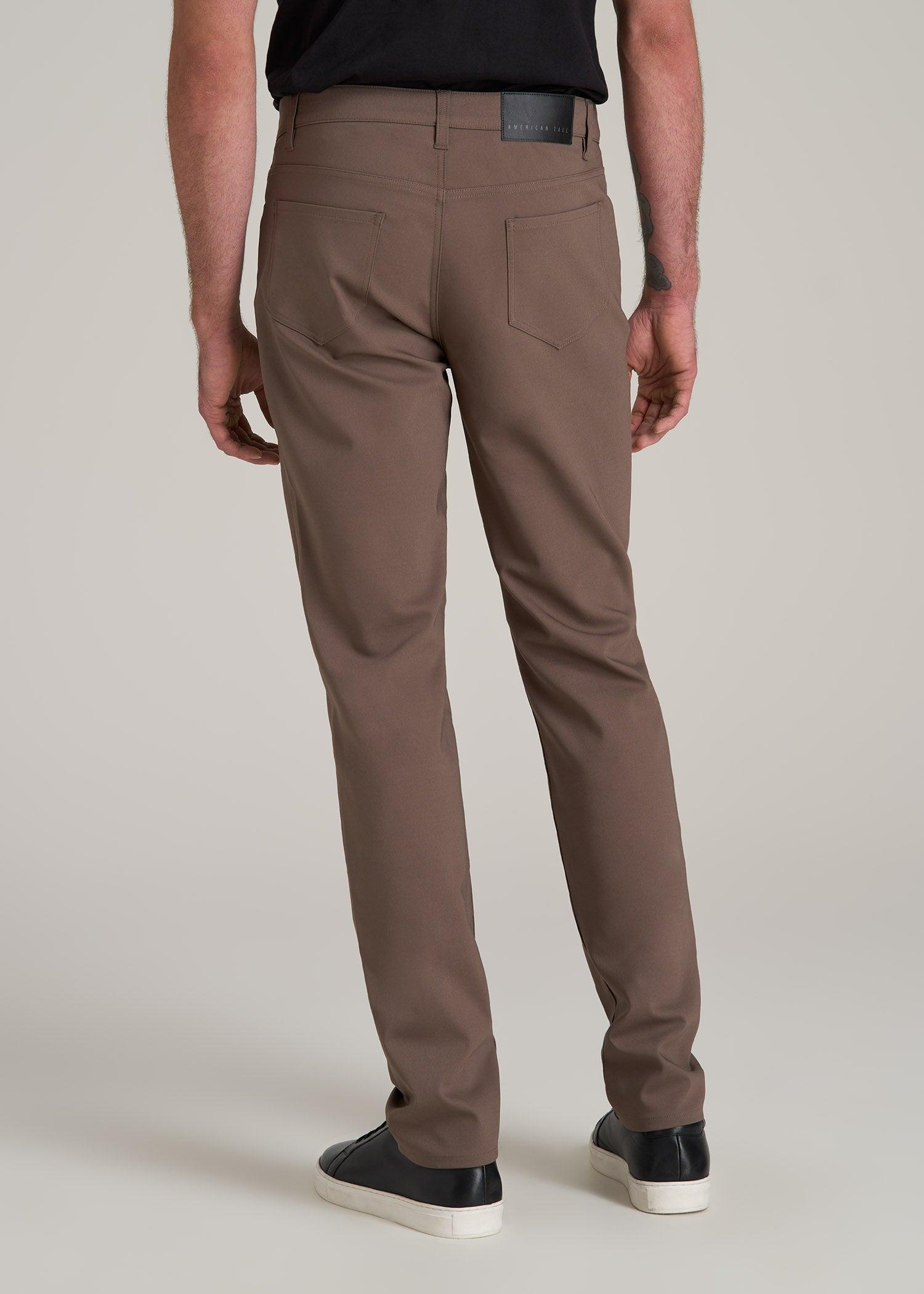 365 Stretch 5-Pocket TAPERED Pants for Tall Men in Washed Brown Product Image