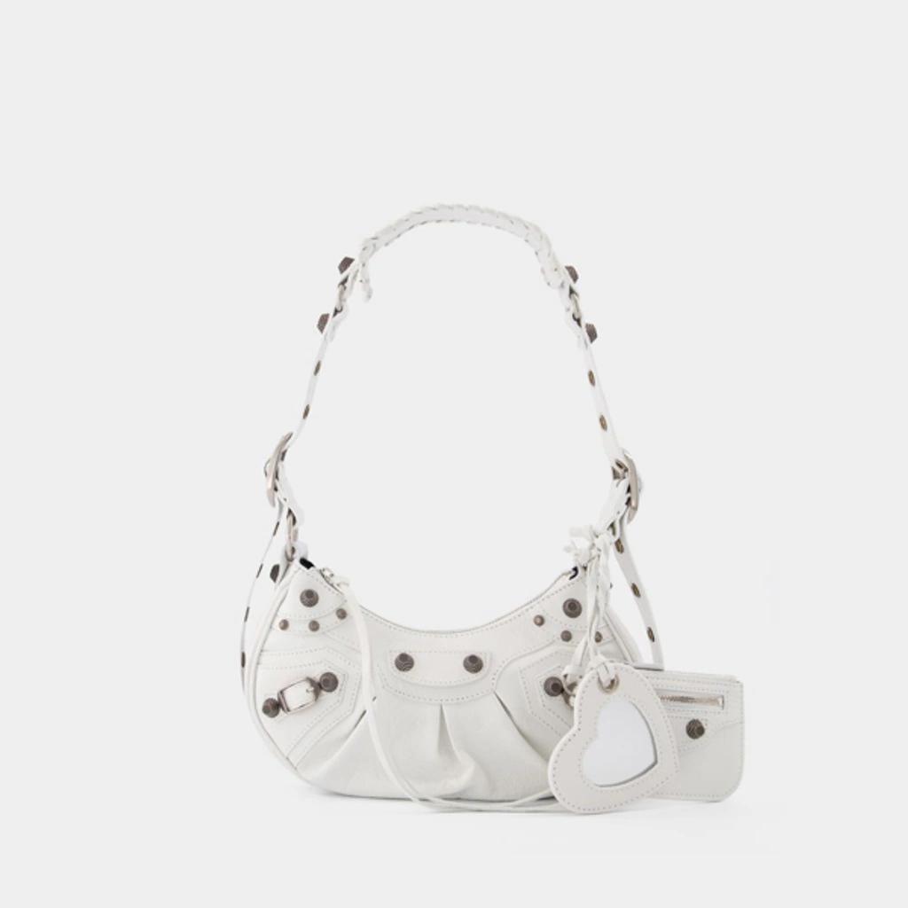 BALENCIAGA Le Cagole Xs Leather Shoulder Bag In Blue Product Image