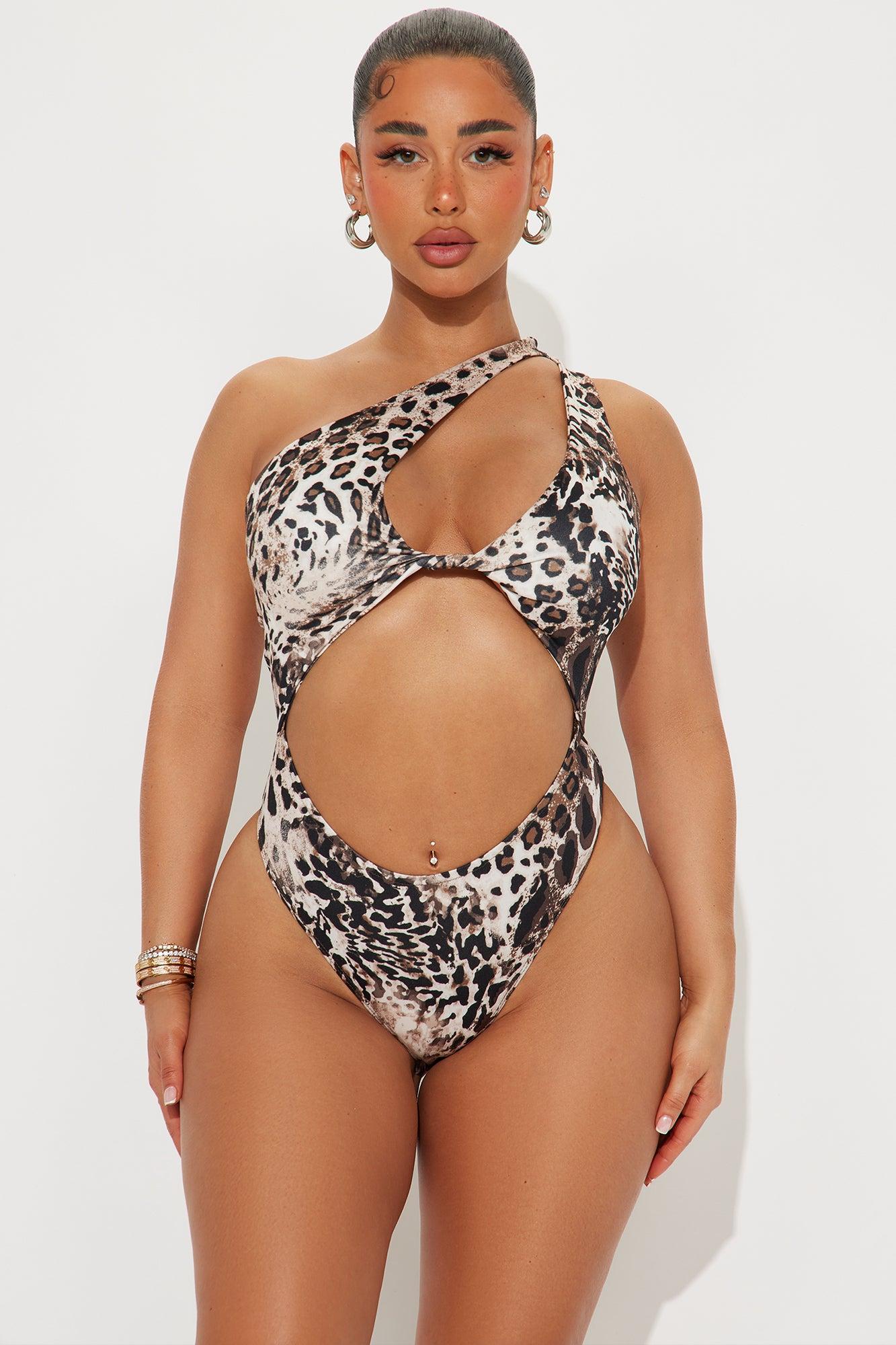 New Identity One Shoulder Bodysuit - Leopard Product Image