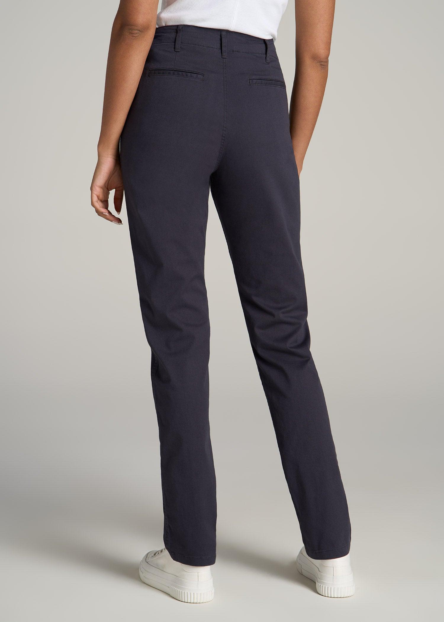 High Rise Tapered Chino Pants for Tall Women in Washed Black Female Product Image