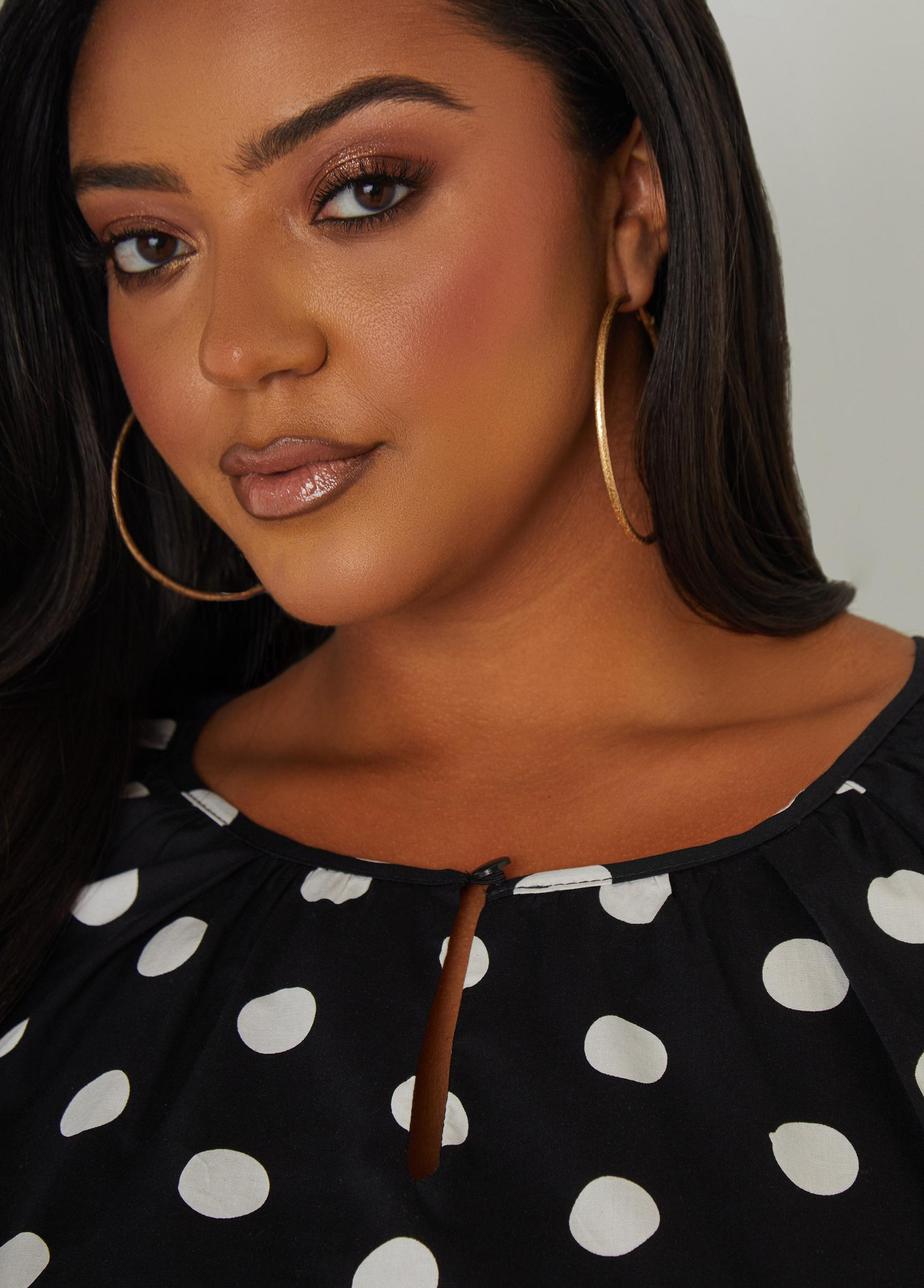 Polka Dot Poplin Blouse Product Image