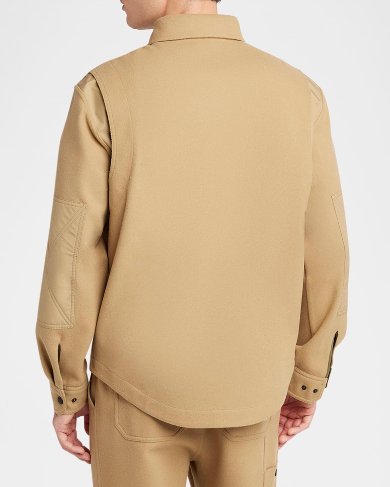 Brushed Jersey Snap-Front Overshirt Product Image