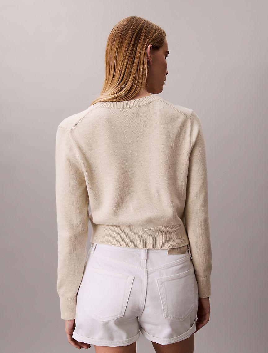 Smooth Cotton Chenille Monologo Sweater Product Image