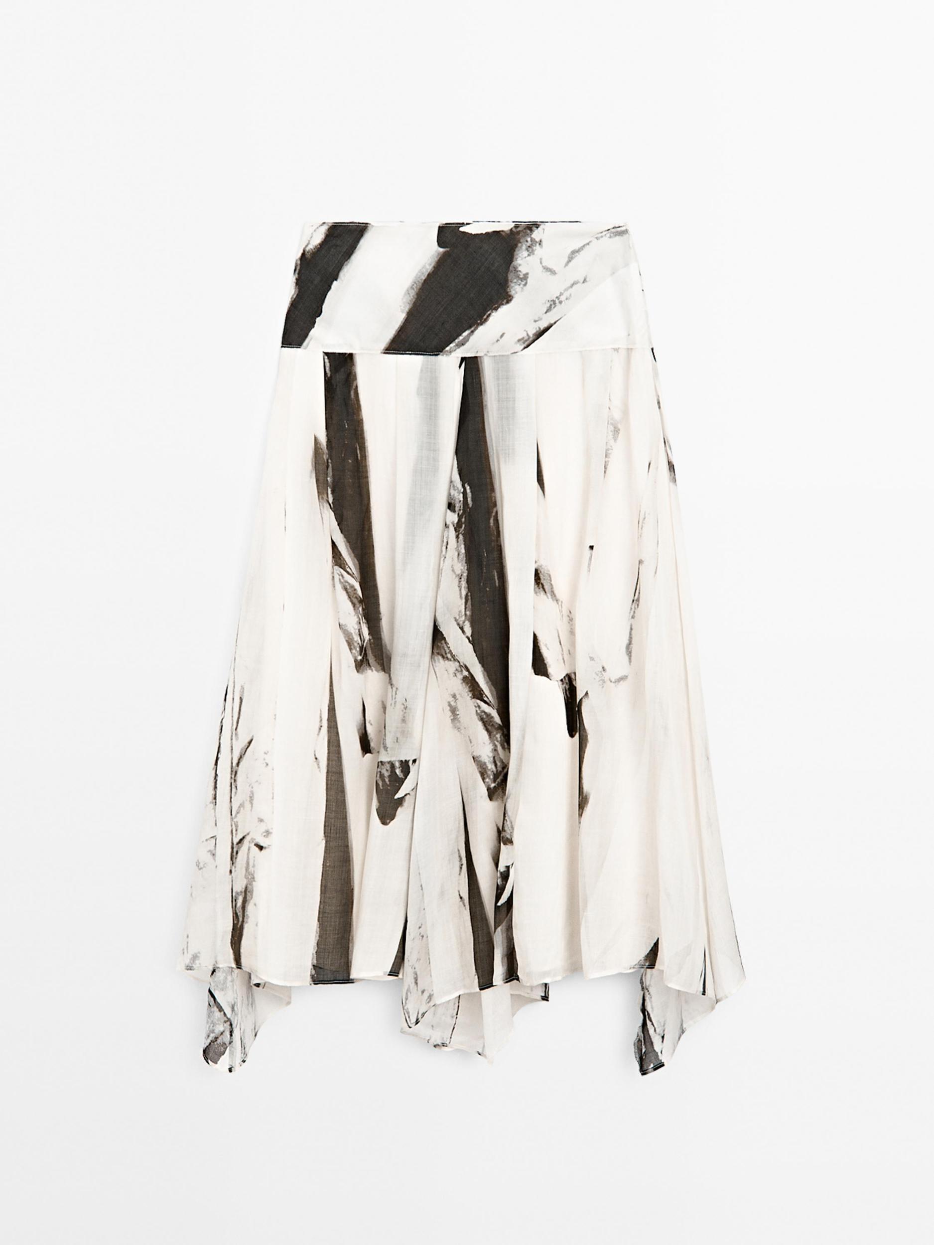 Flowing marble print midi skirt Product Image