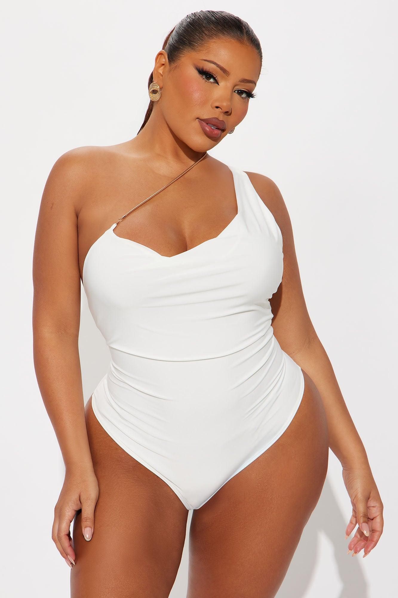 Wren One Shoulder Bodysuit - White Female Product Image
