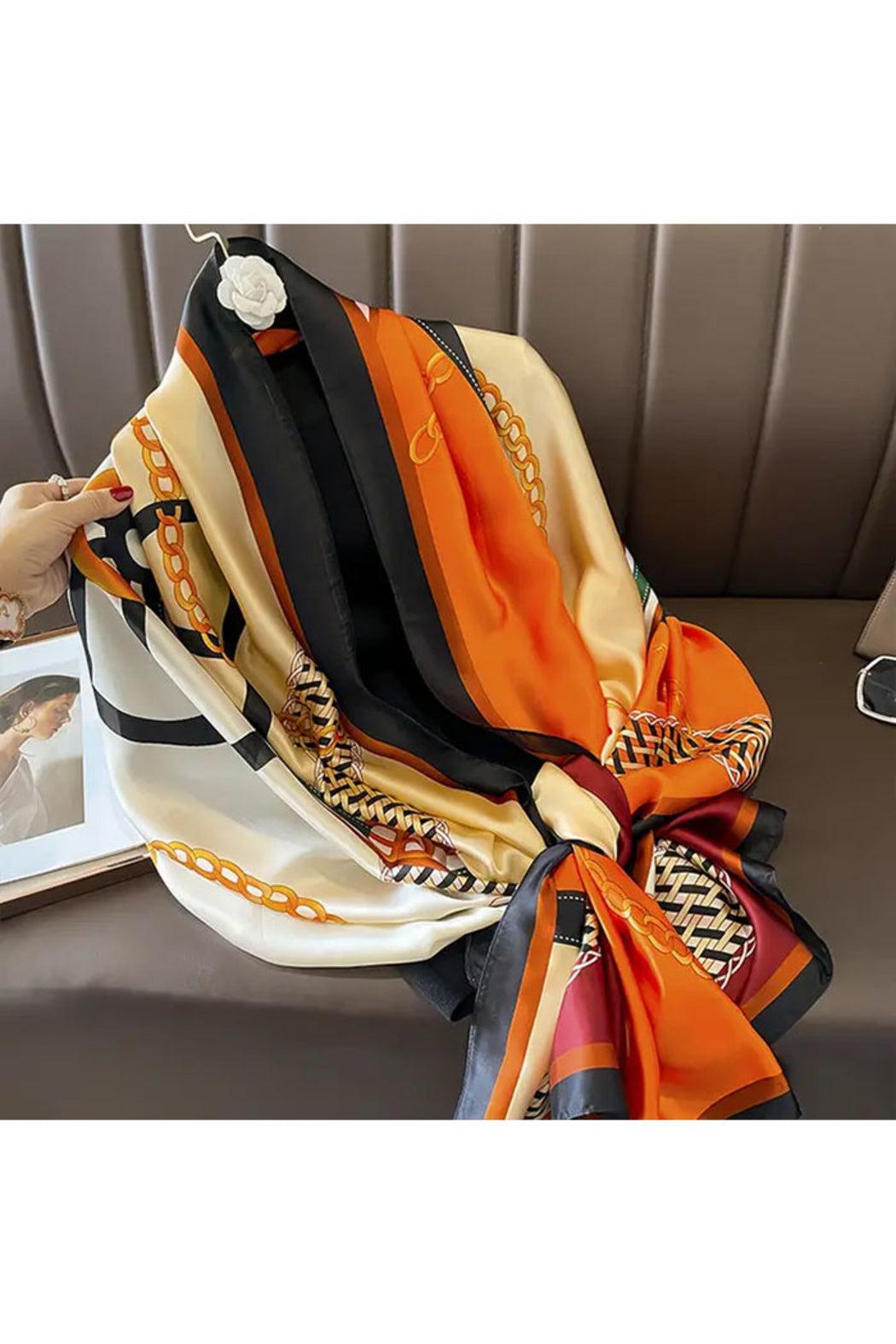 Bohemian Geometric Print Long Scarf Product Image