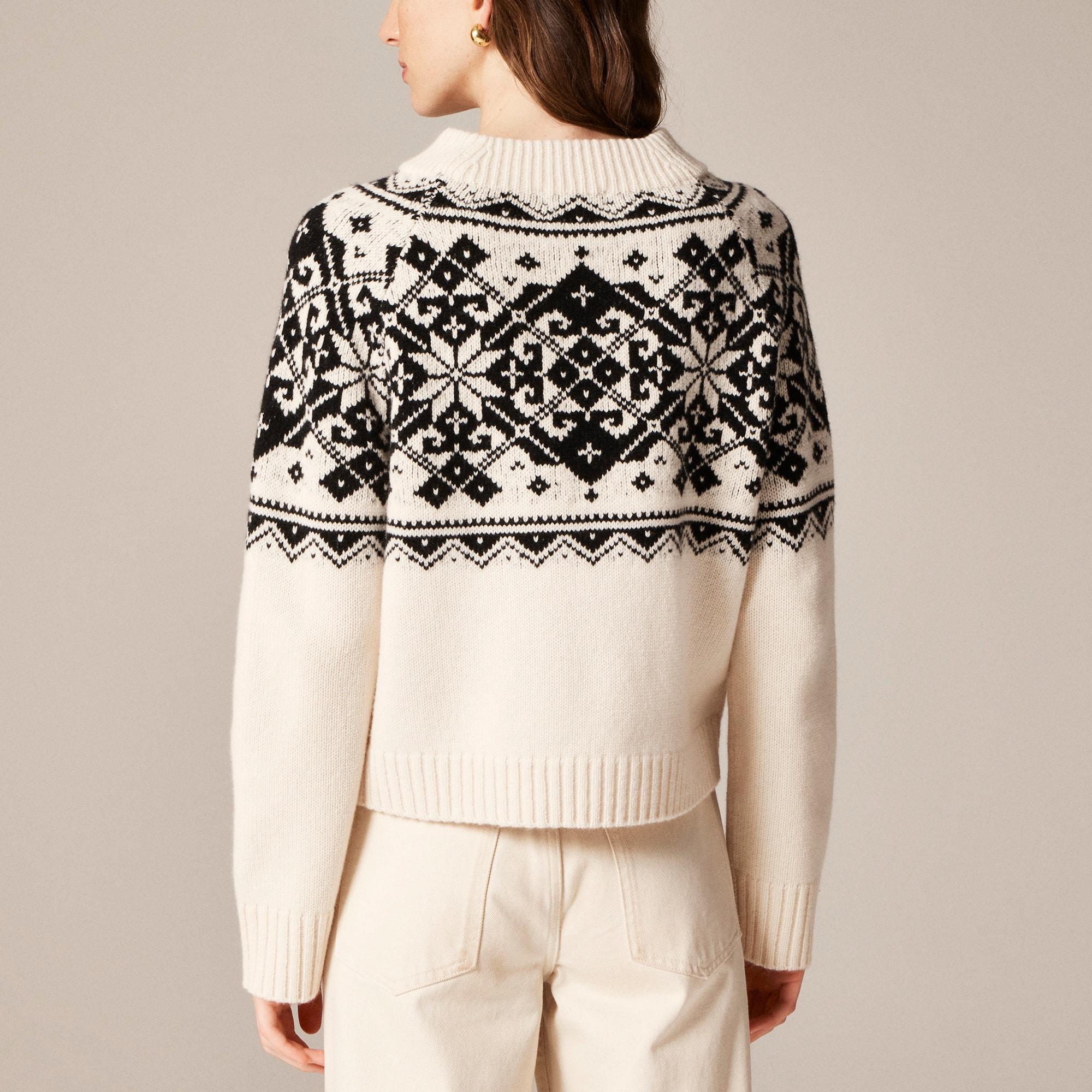 Fair Isle snowflake mockneck sweater in vintage wool Product Image