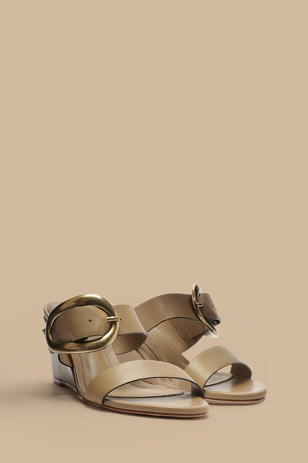 Mocha Buckle Wedge Sandal Product Image