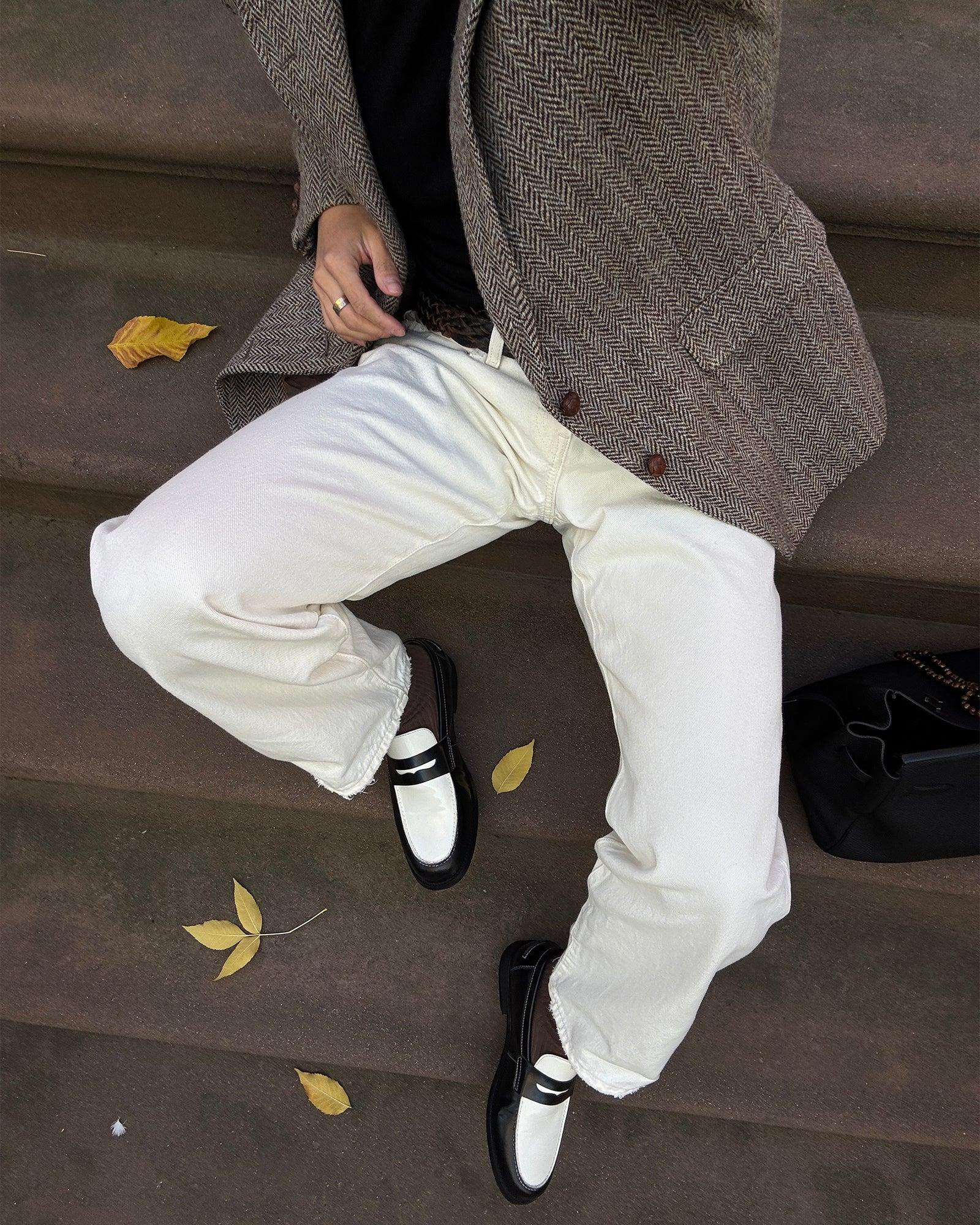 NATAN BLACK/WHITE LEATHER Male Product Image