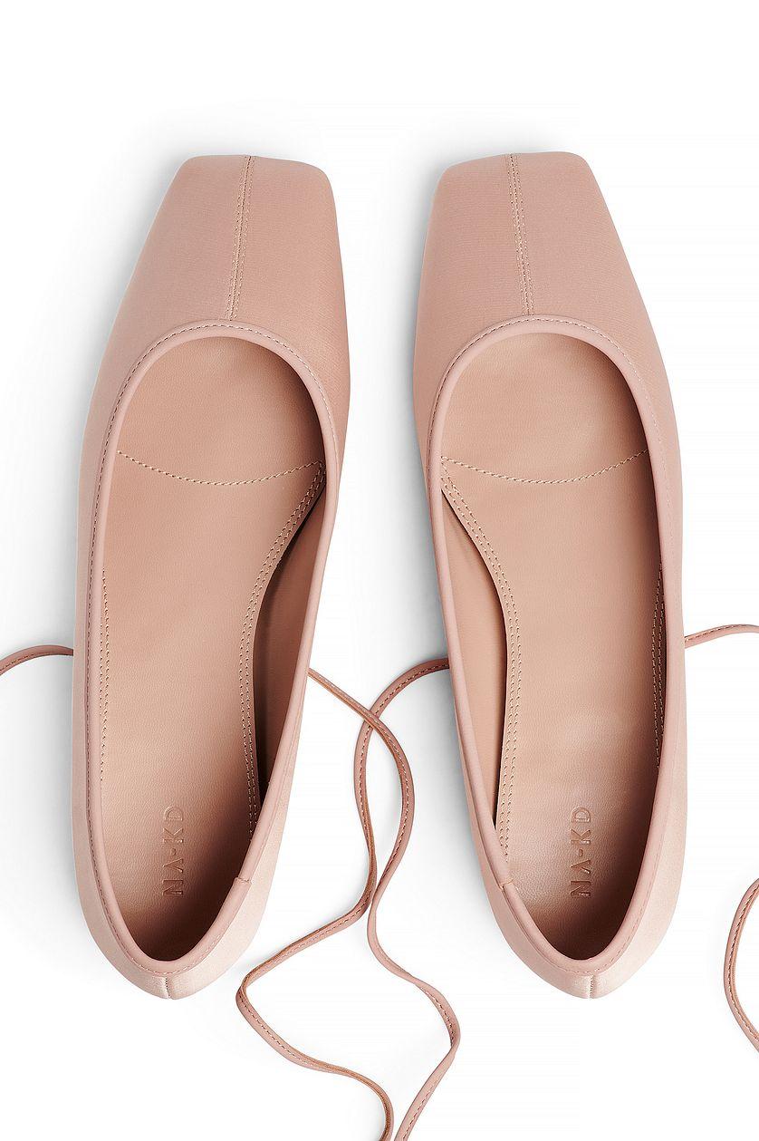 Squared Toe Strap Detail Ballerina Product Image