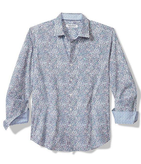 Tommy Bahama Sarasota Stretch Blue Flora Long Sleeve Shirt Product Image