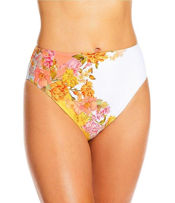 Antonio Melani Patchwork Floral Longline Bralette Swim Top Product Image