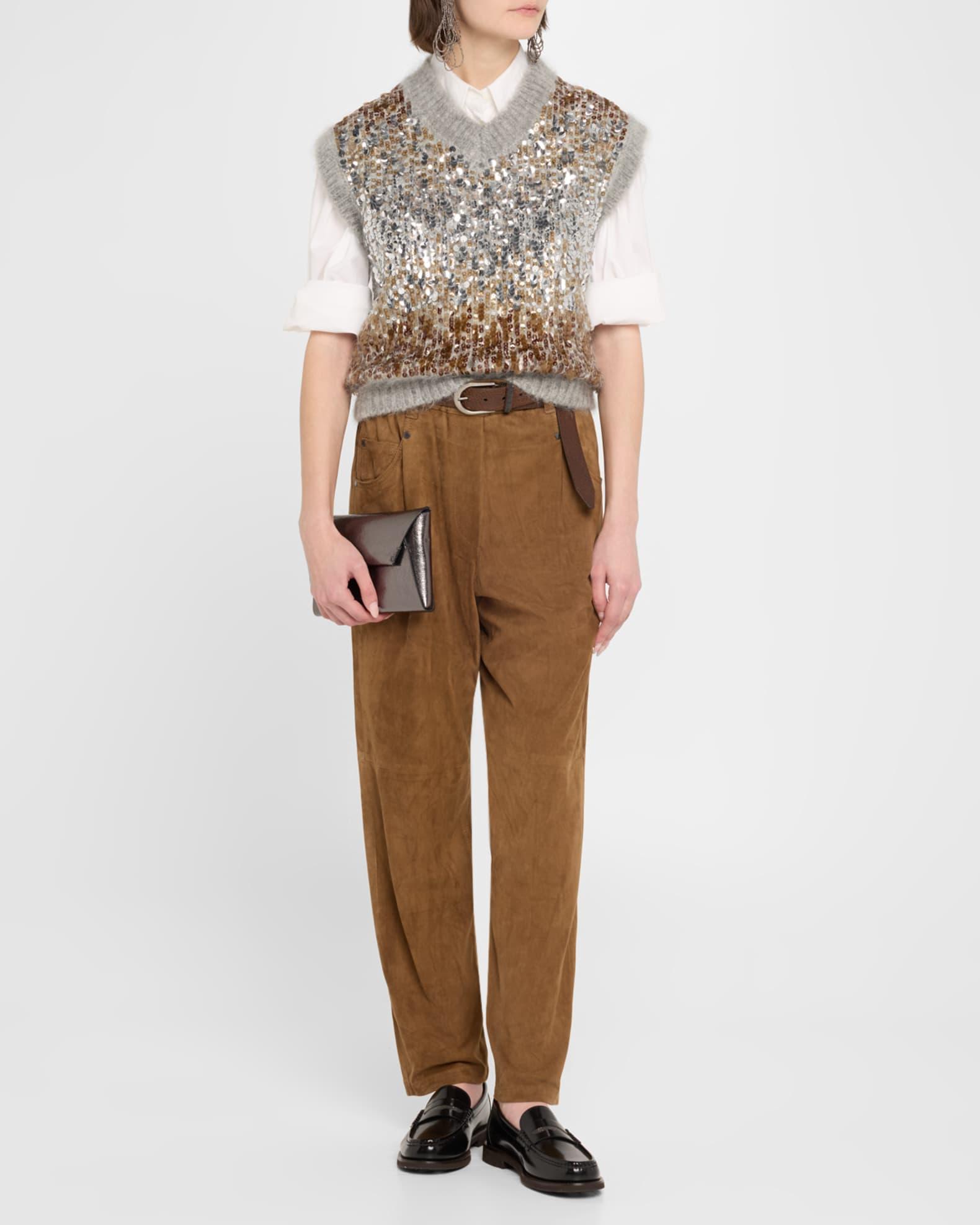 Duo Metallic Leather Pouchette Crossbody Bag Product Image