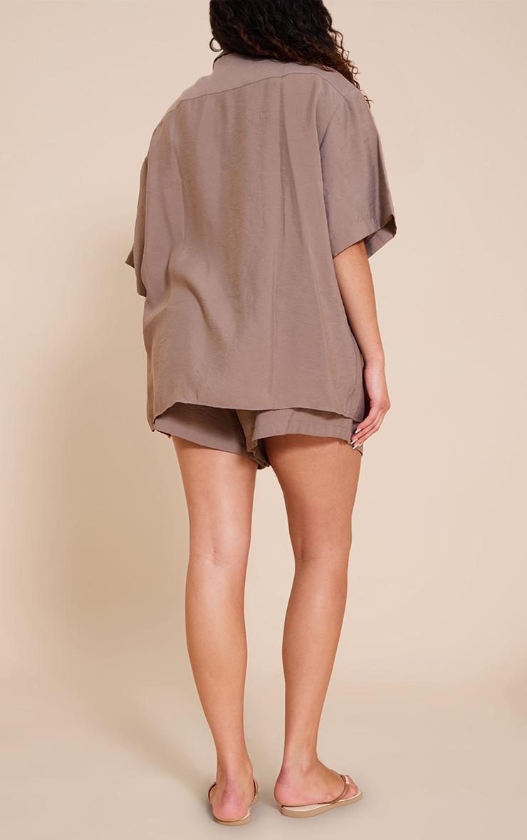 Plus Taupe Mid Rise Floaty Shorts Product Image