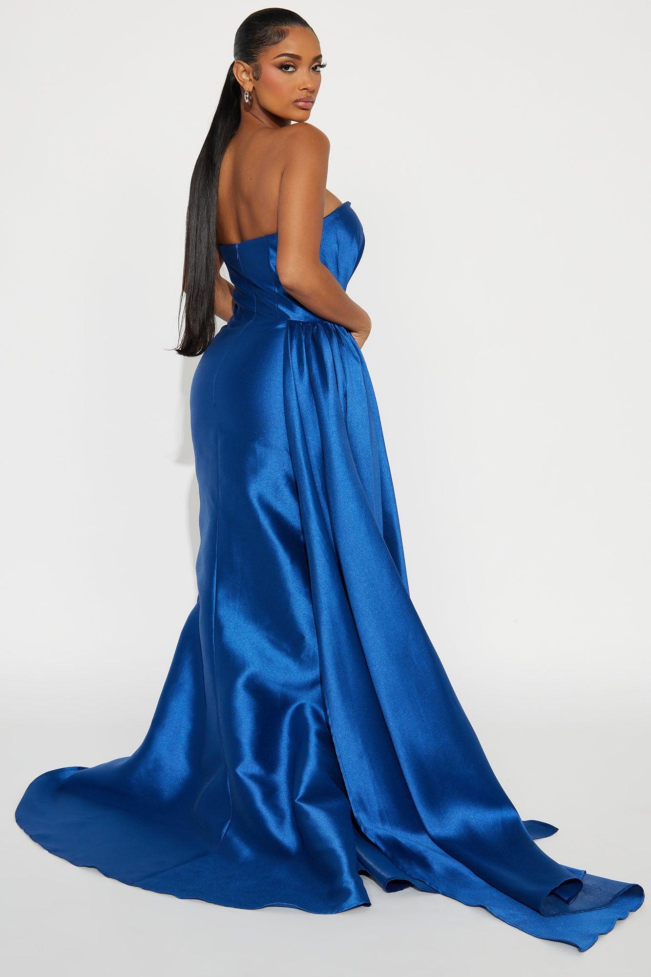 Amber Strapless Gown - Navy Product Image