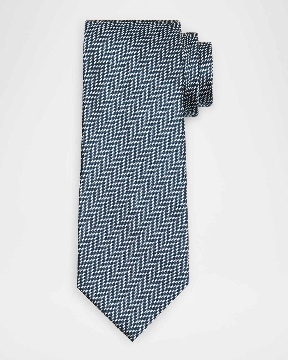 Mens Chevron Silk Tie Product Image