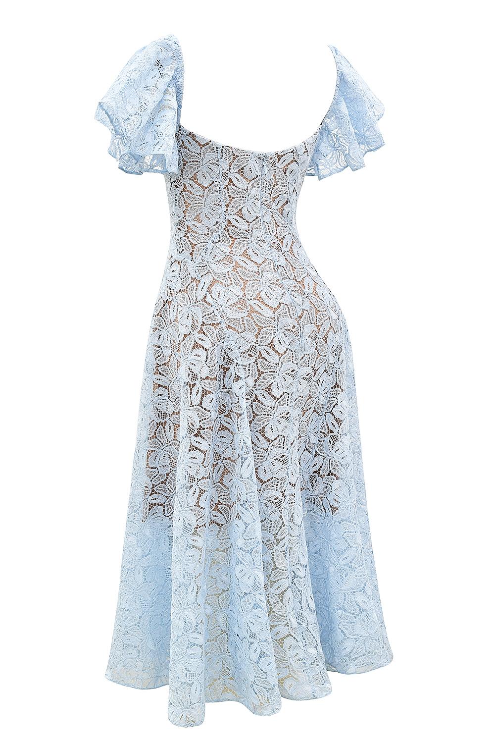 Austen  bluebell floral lace midi dress Product Image