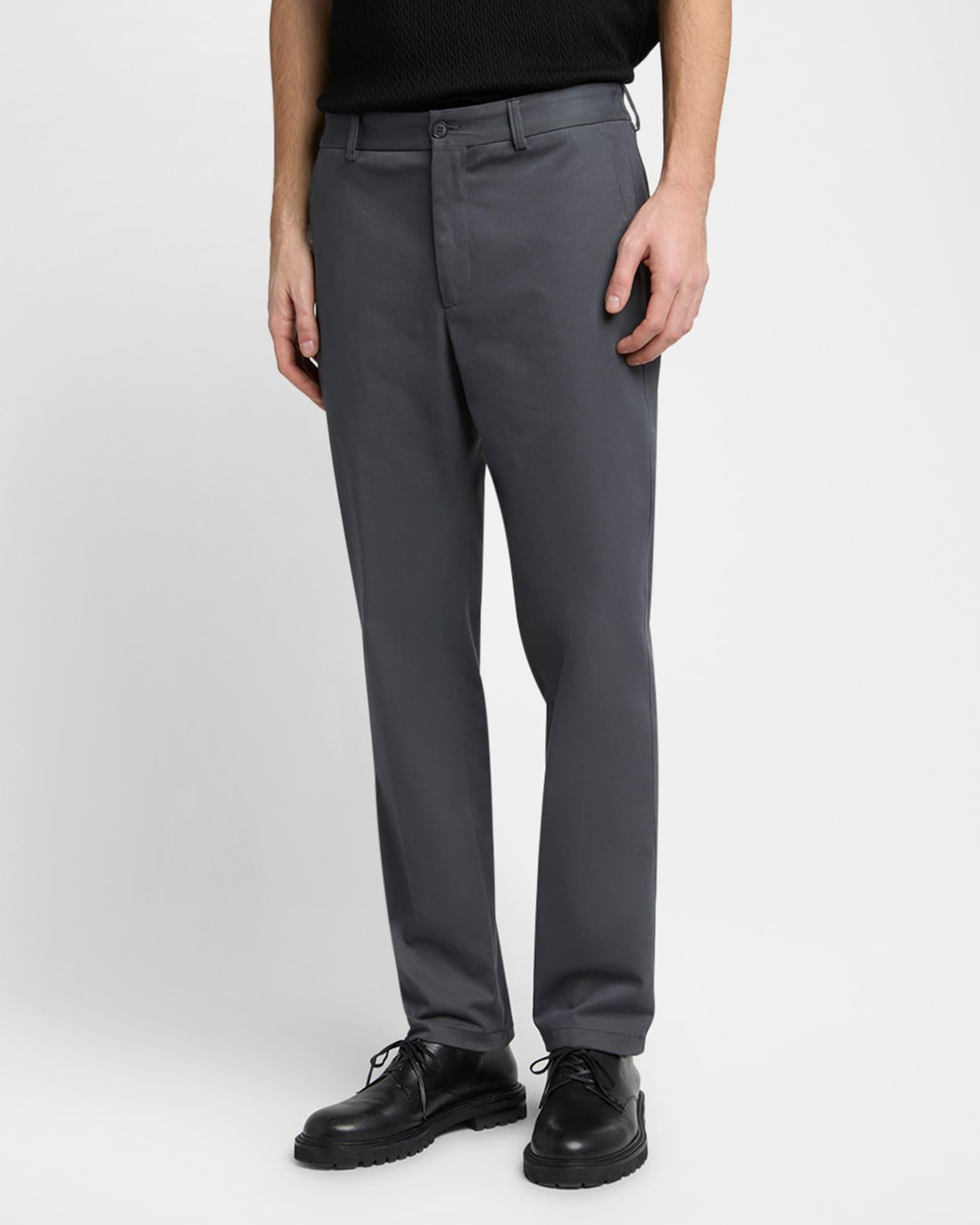 Men's Cotton and Cashmere Slim Flat-Front Trousers Product Image