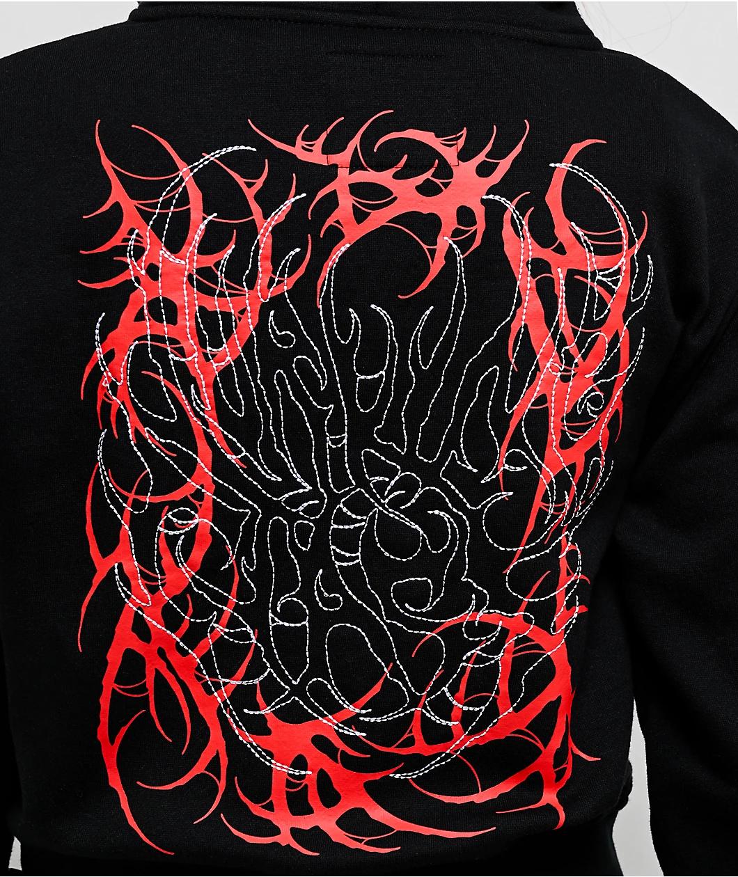 Lurking Class by Sketchy Tank x Kyle Grand Sin Black Crop Zip Hoodie Product Image