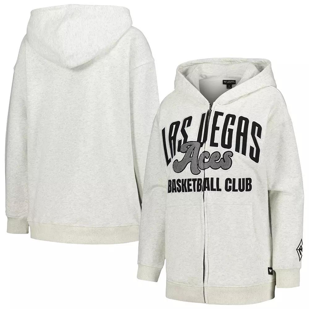 Women's The Wild Collective Heather Gray Las Vegas Aces Washed Full-Zip Hoodie, Size: Small, Wnb Grey Product Image