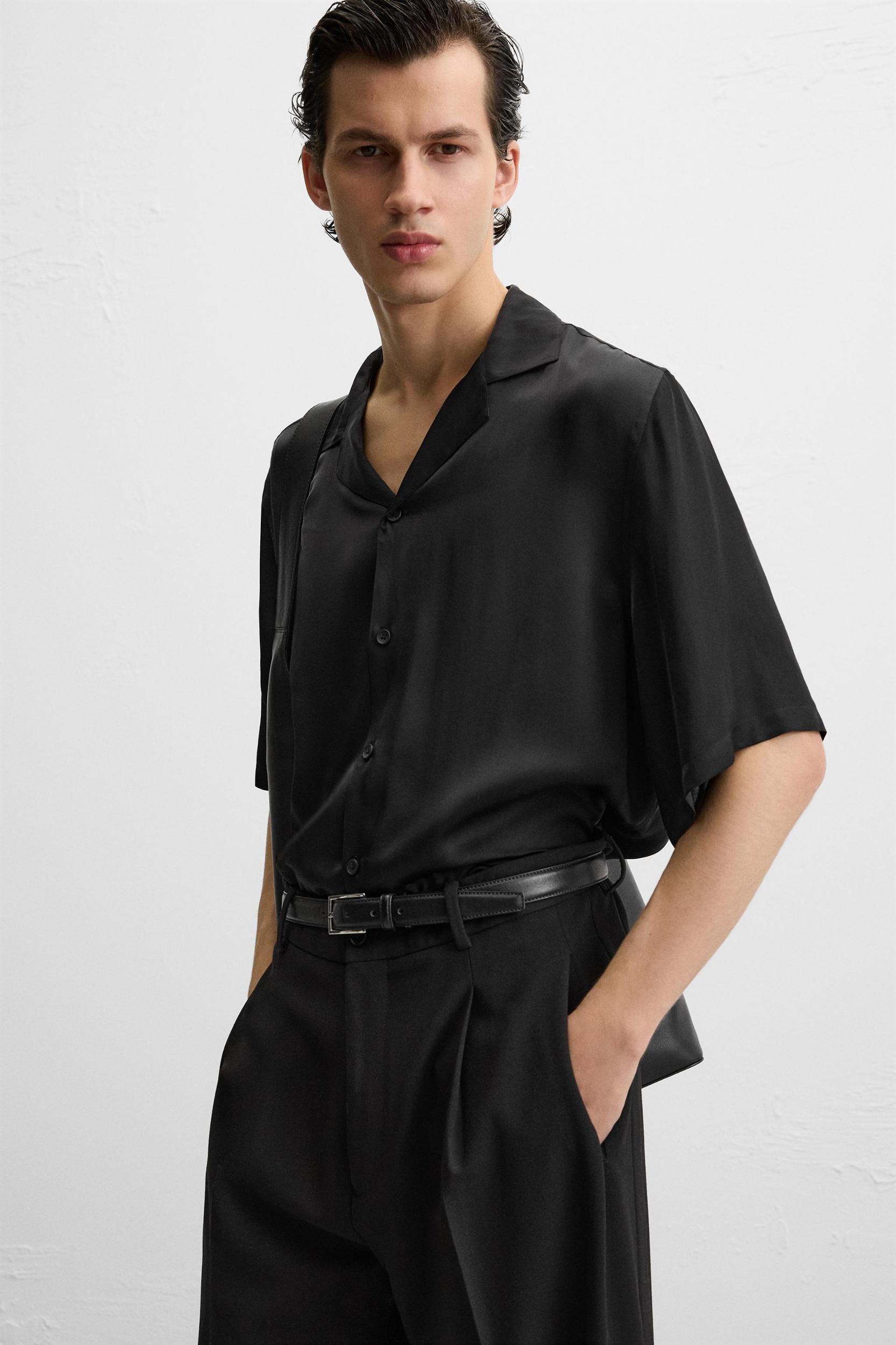 RELAXED FIT SATIN SHIRT Product Image