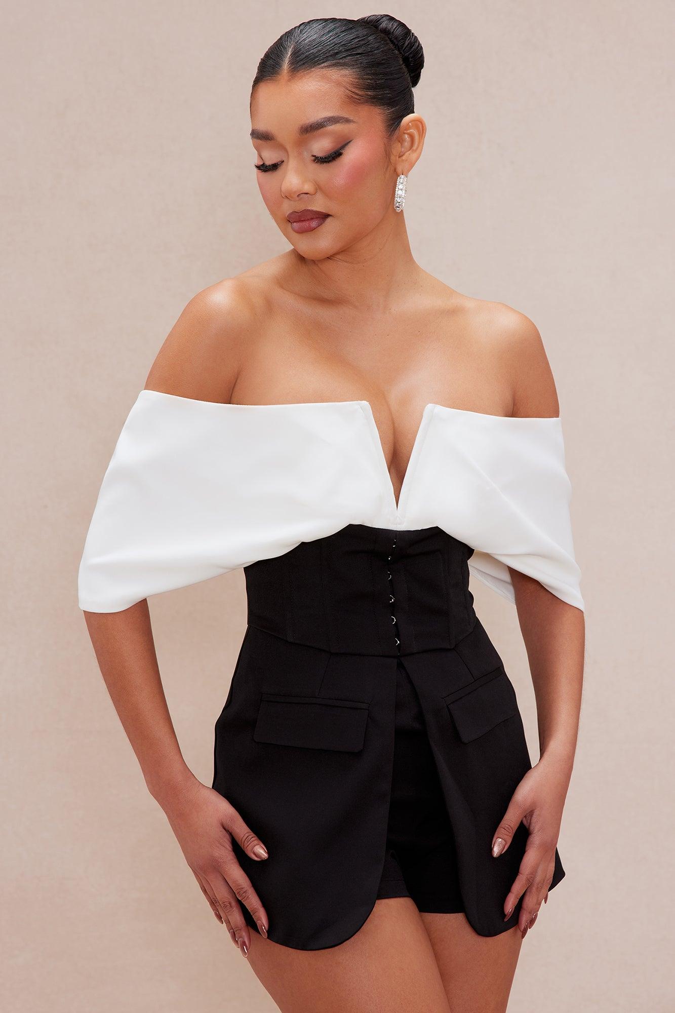 Rachel Corset Romper - Black/combo Product Image