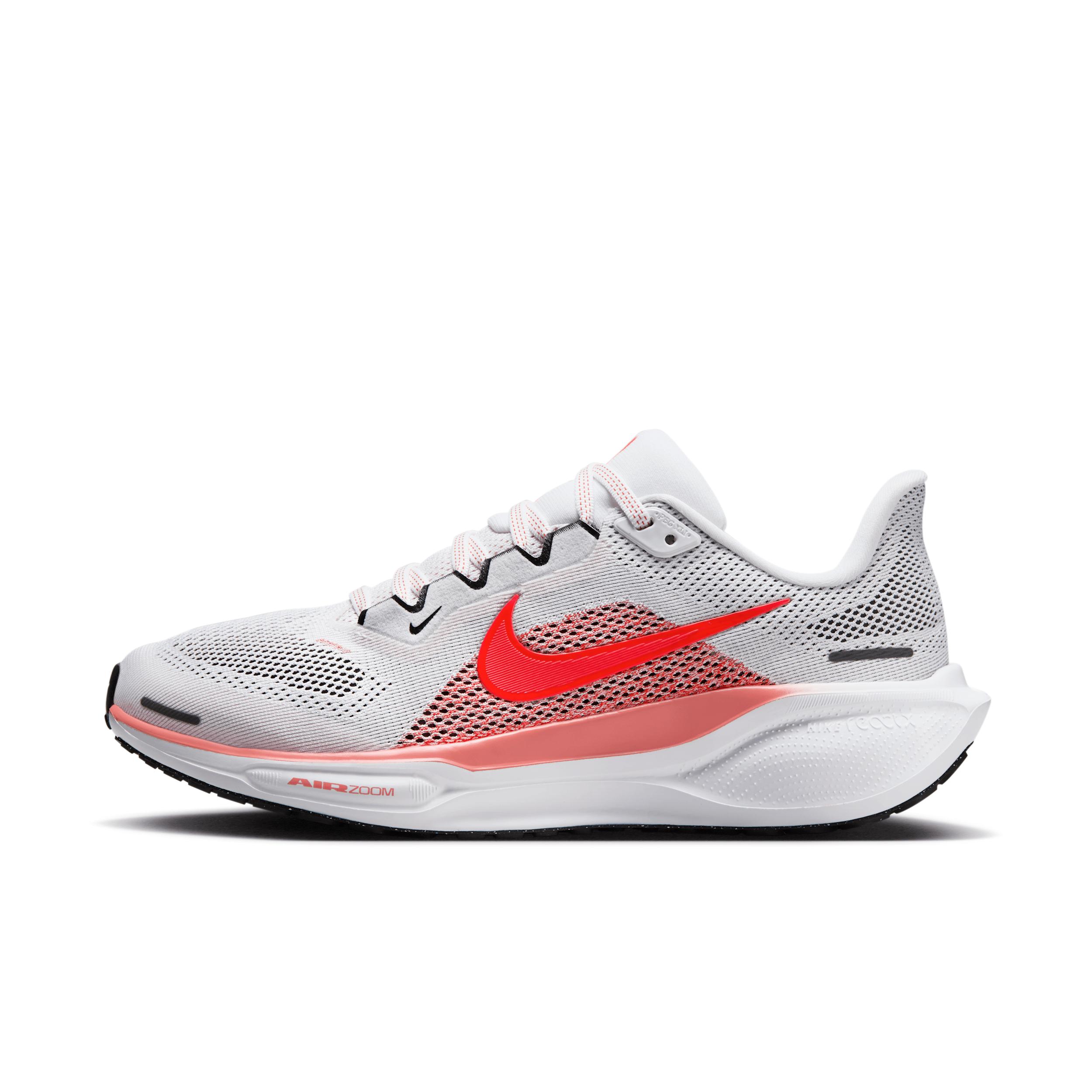 Nike Womens Pegasus 41 Running Shoes in White/Bright Crimson/Magic Ember Product Image