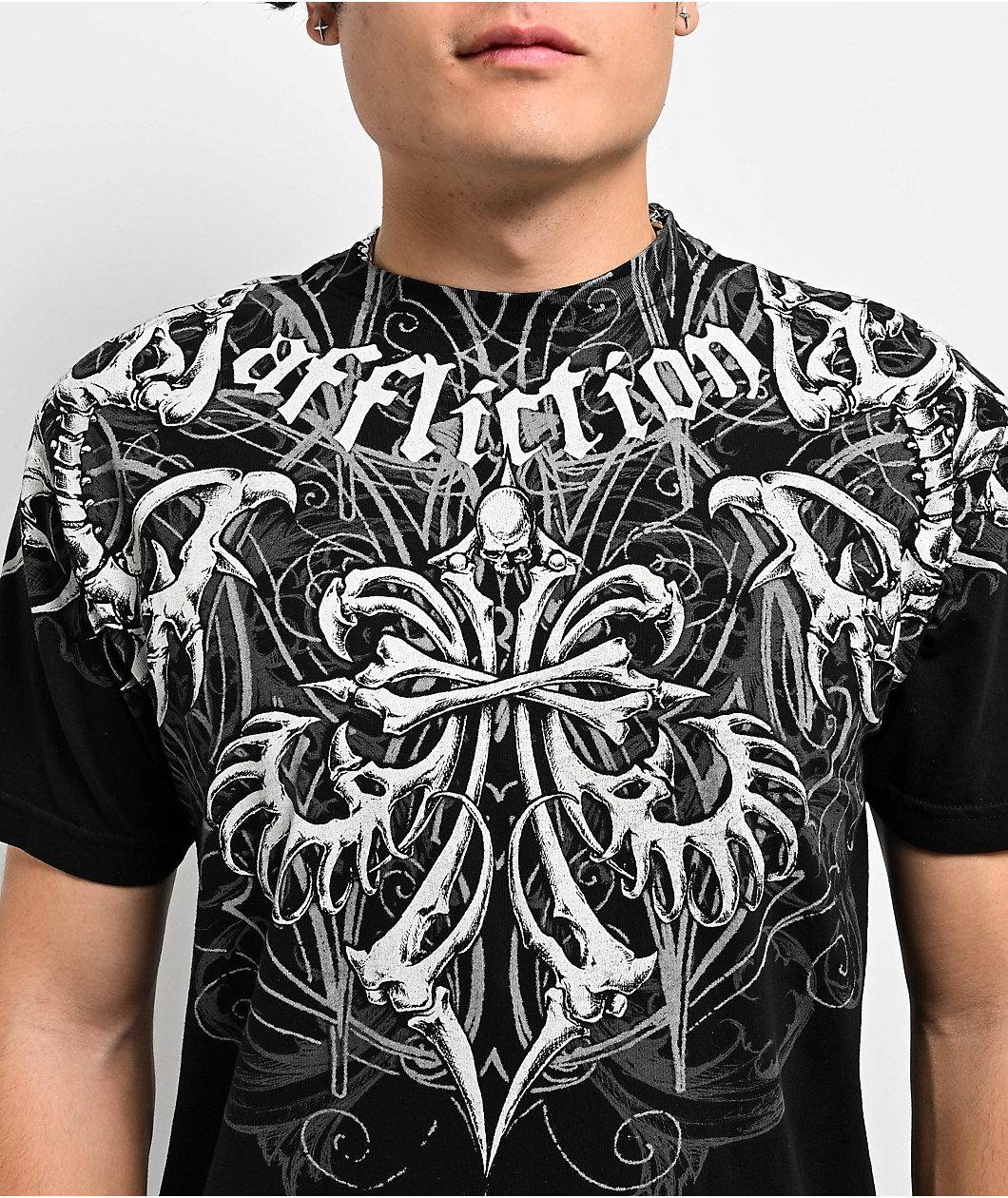 Affliction Skeleton Black T-Shirt Product Image