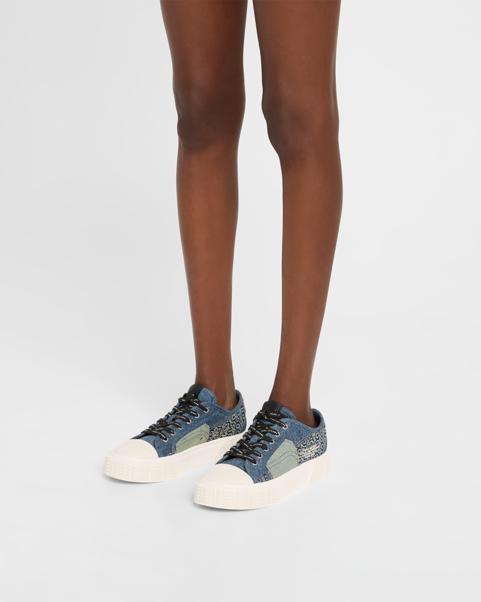 The Patchwork Denim Low-Top Sneakers Product Image