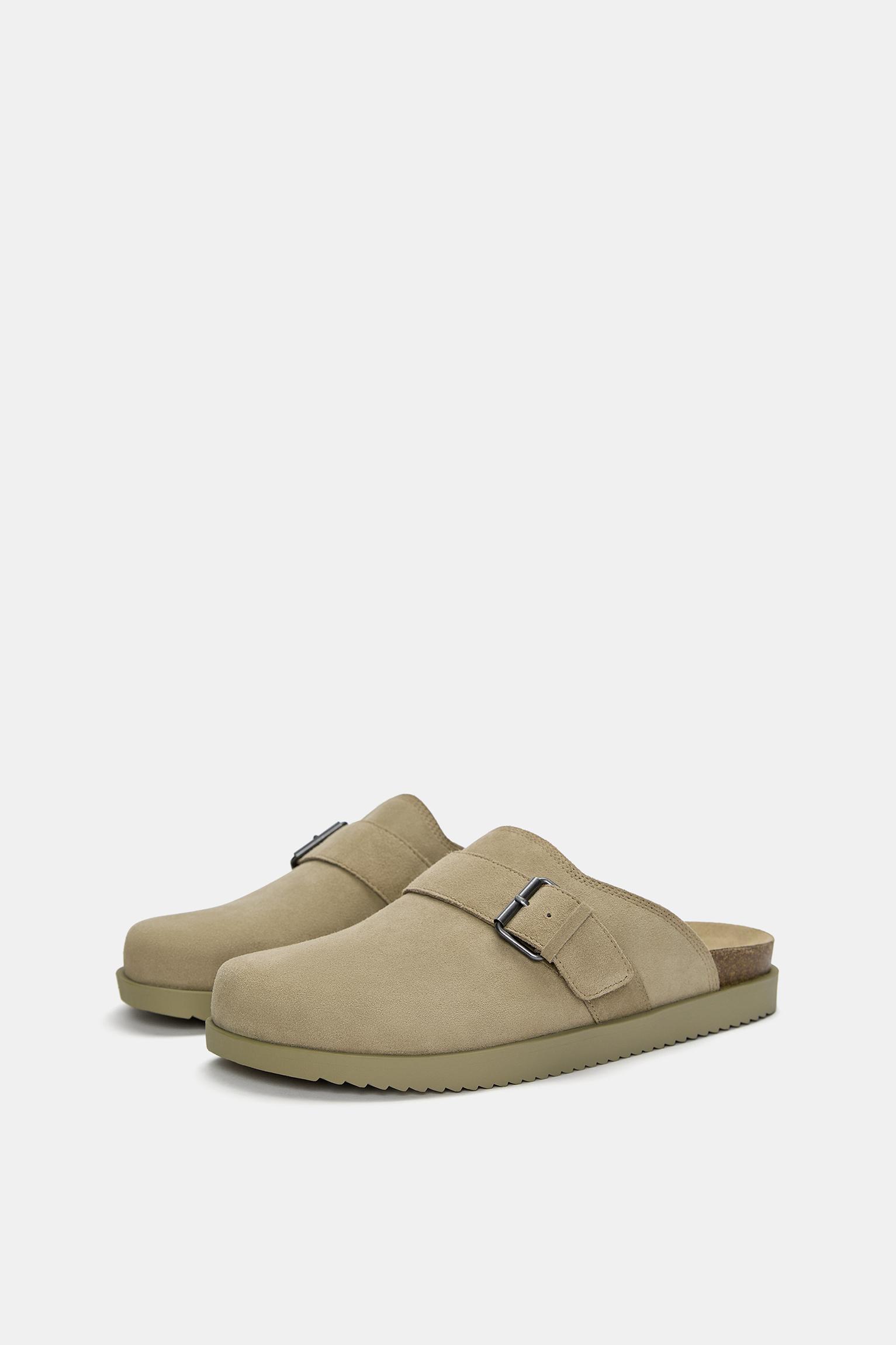 Leather clogs with buckle Product Image