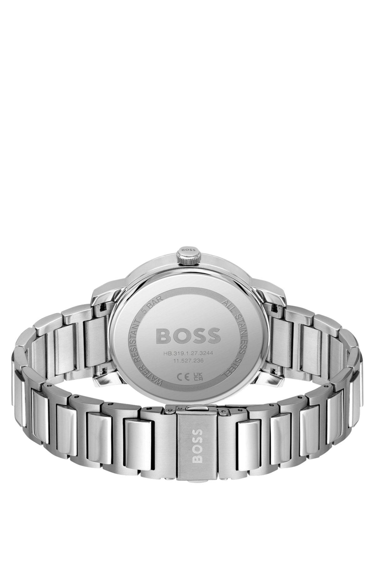 H-link-bracelet watch with brushed orange dial Product Image