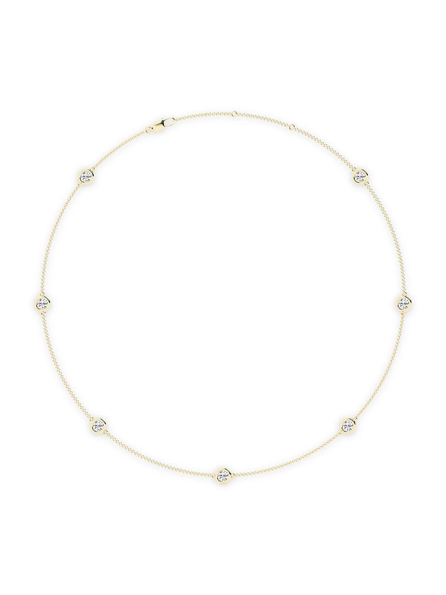 Womens 14K Yellow Gold & 7-Diamond Station Necklace/0.70-2.10 TCW Product Image