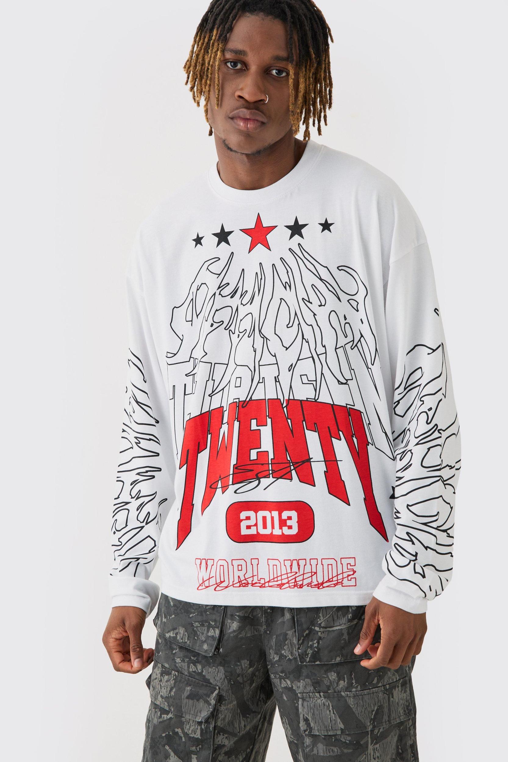 Tall Graphic Long Sleeve T-Shirt | boohooMAN USA Product Image