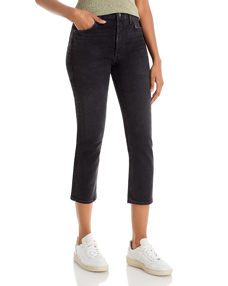 Agolde Riley High Rise Cropped Straight Jeans Product Image