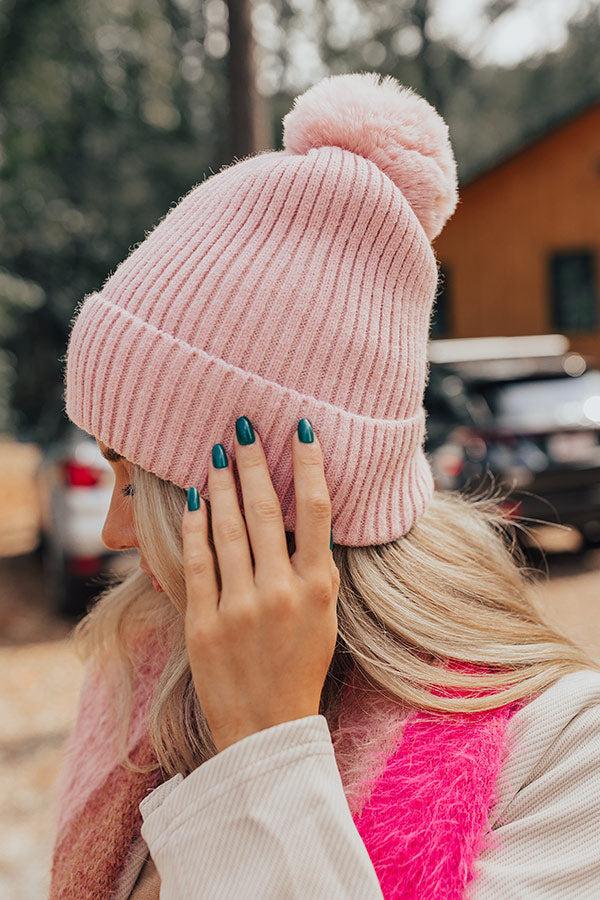 Toasty Times Fleece Lined Beanie In Pink Product Image