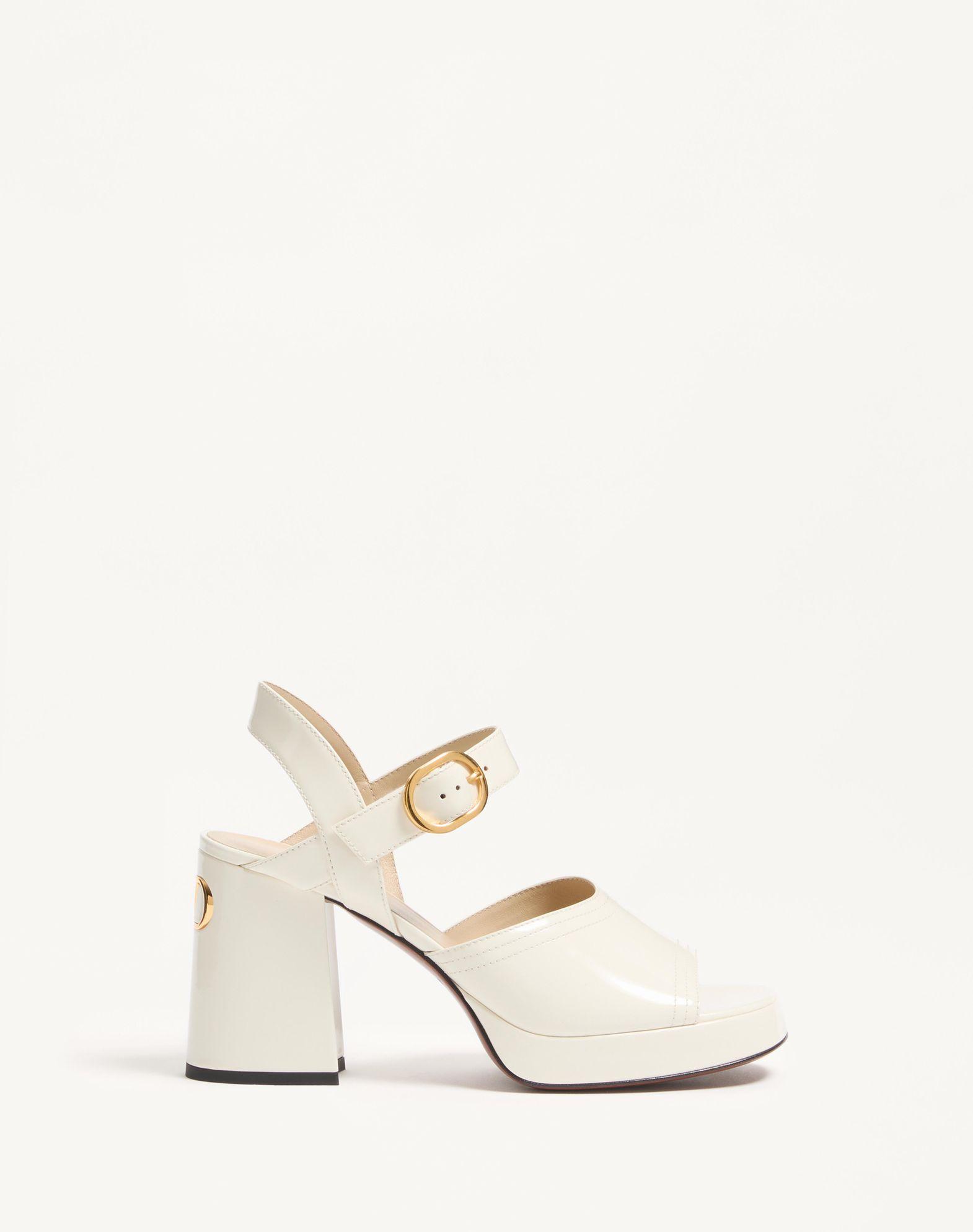 Fawcette Platform Sandal In Polished Calfskin 100Mm Product Image