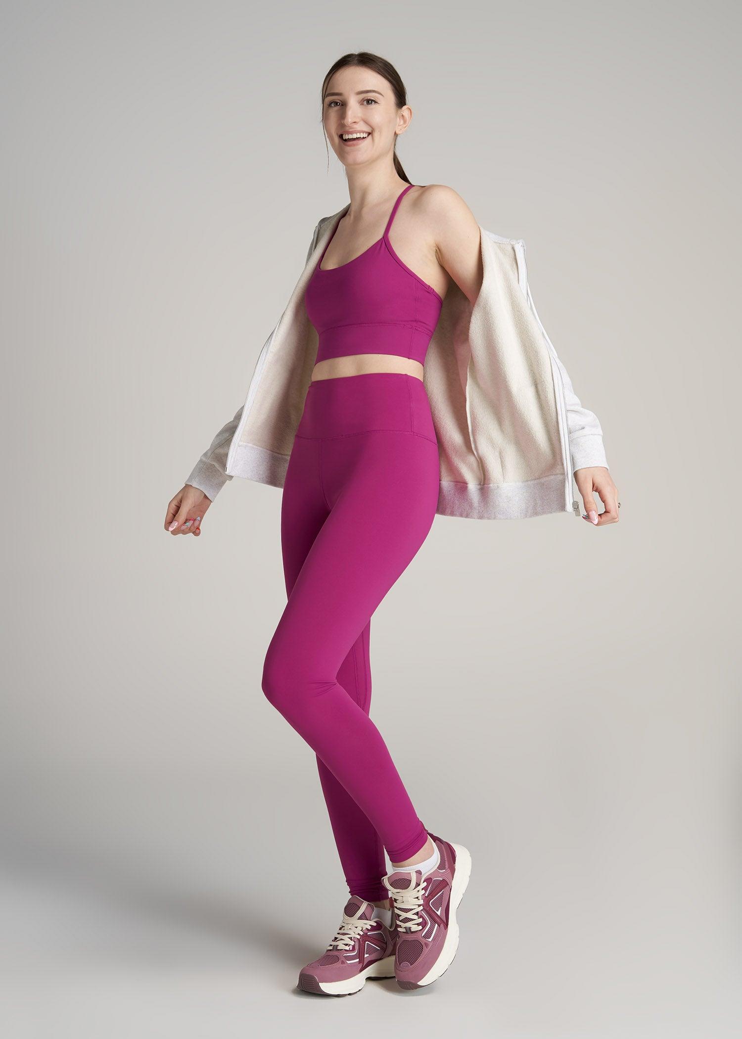 Racerback Sports Bra for Tall Women in Pink Orchid Female Product Image