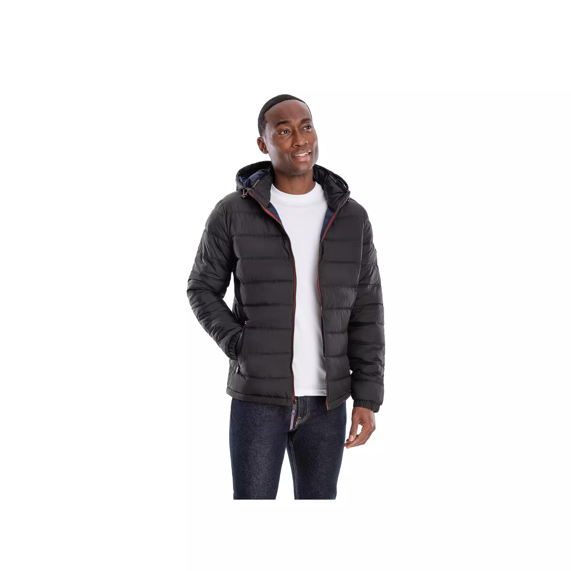 Mens London Fog Hooded Puffer Jacket Product Image