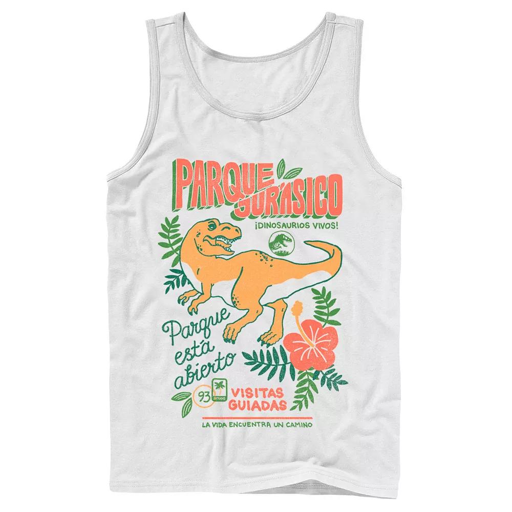 Mens Jurassic Park Spanish Opening Day Poster Tank Top Athletic Grey Product Image