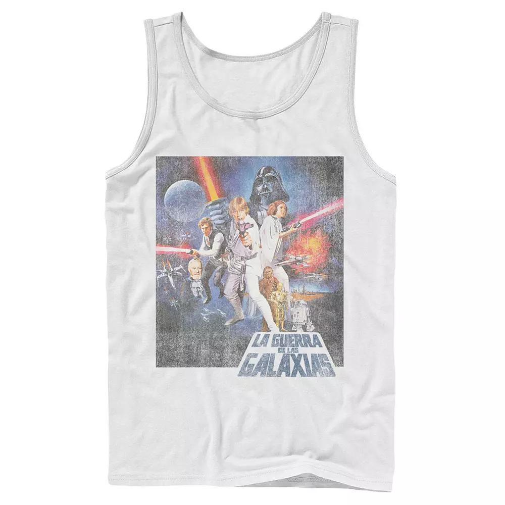 Men's Star Wars La Guerra De Las Galaxias Faded Poster Tank Top,  Product Image