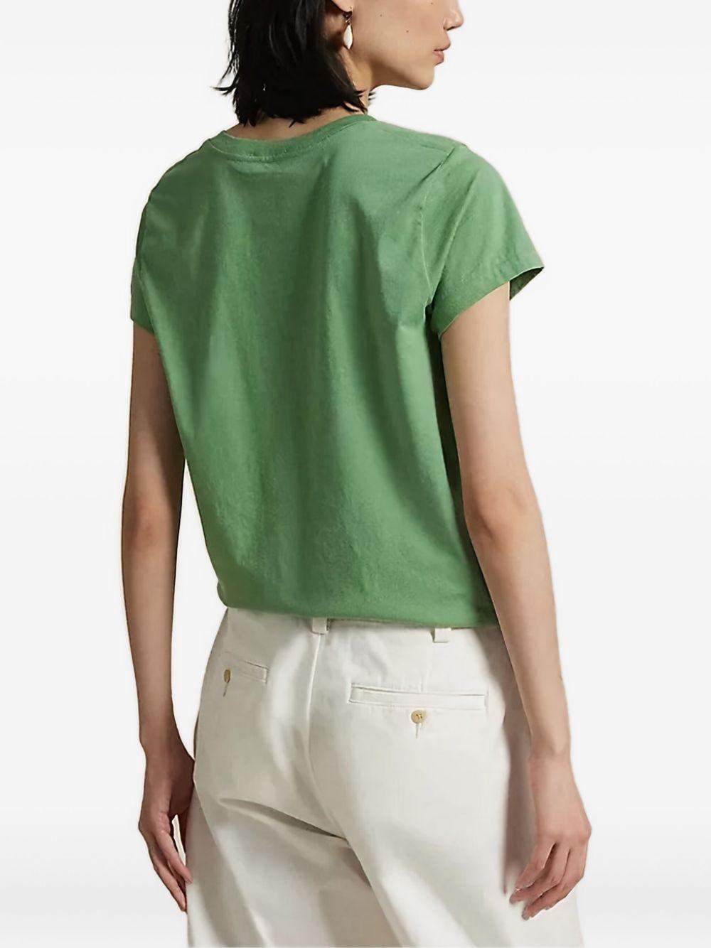 embroidered V-neck T-shirt Product Image