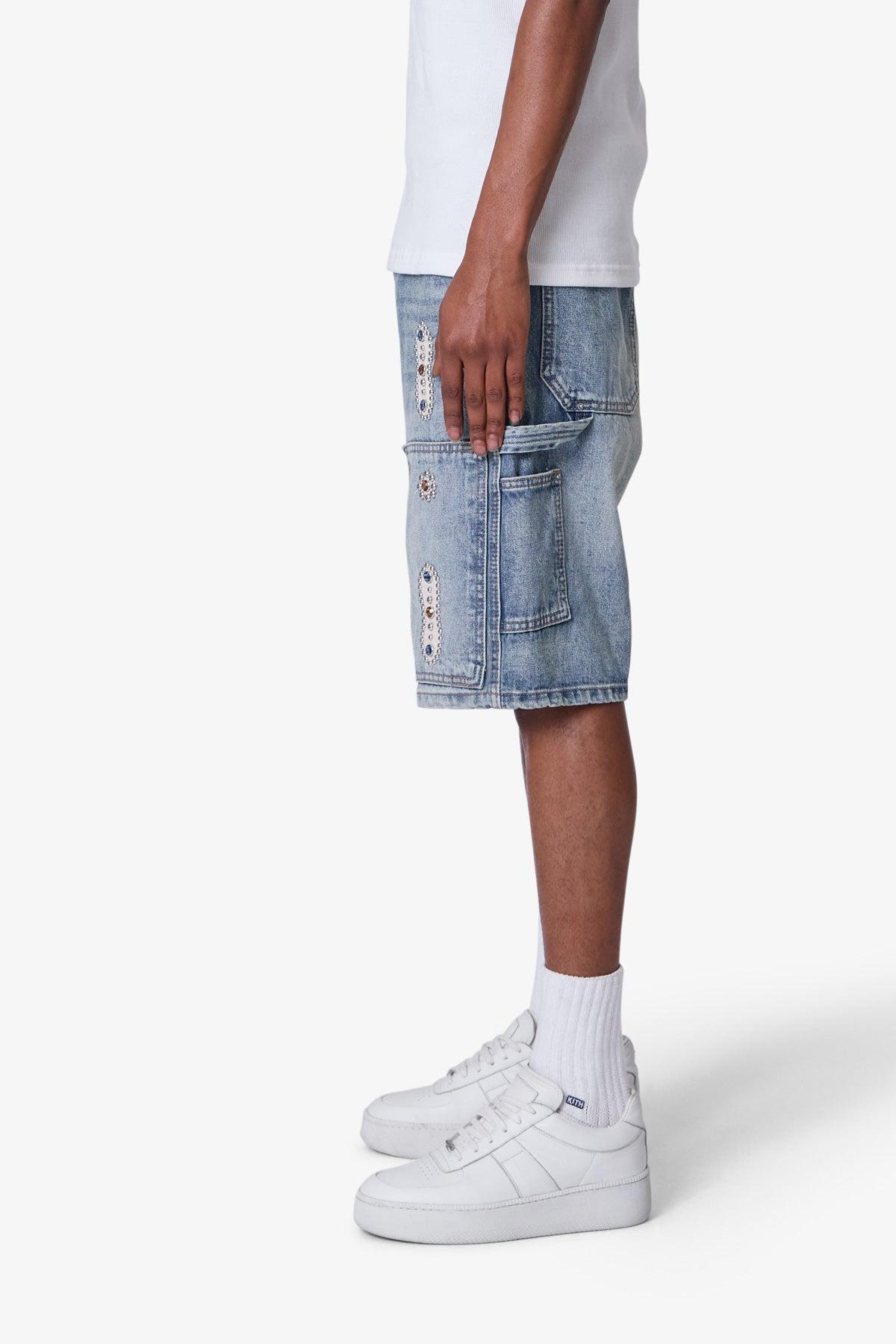 Western Jewel Denim Shorts - Blue Product Image